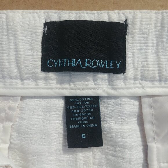Cynthia Rowley white cotton blend textured skirt back slit sz 6 - Picture 3 of 9